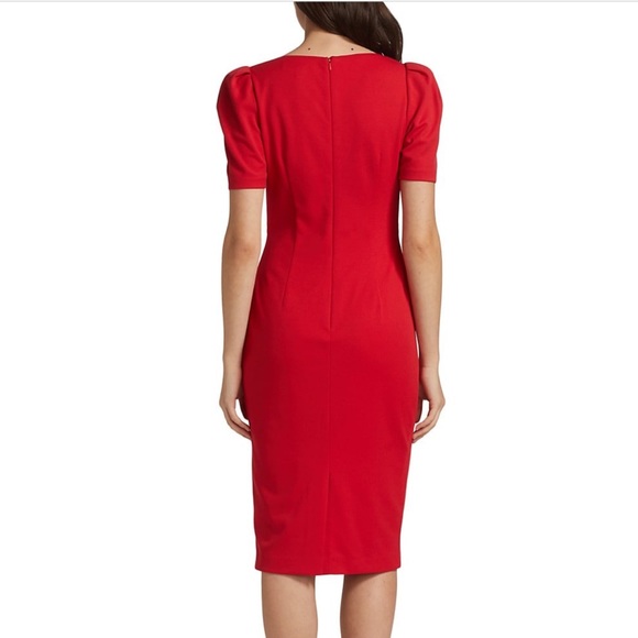 Badgley Mischka Puff Sleeve Cocktail Dress - Picture 4 of 13